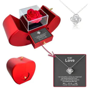 Comforttt™ Jewelry Box with Rose and Necklace