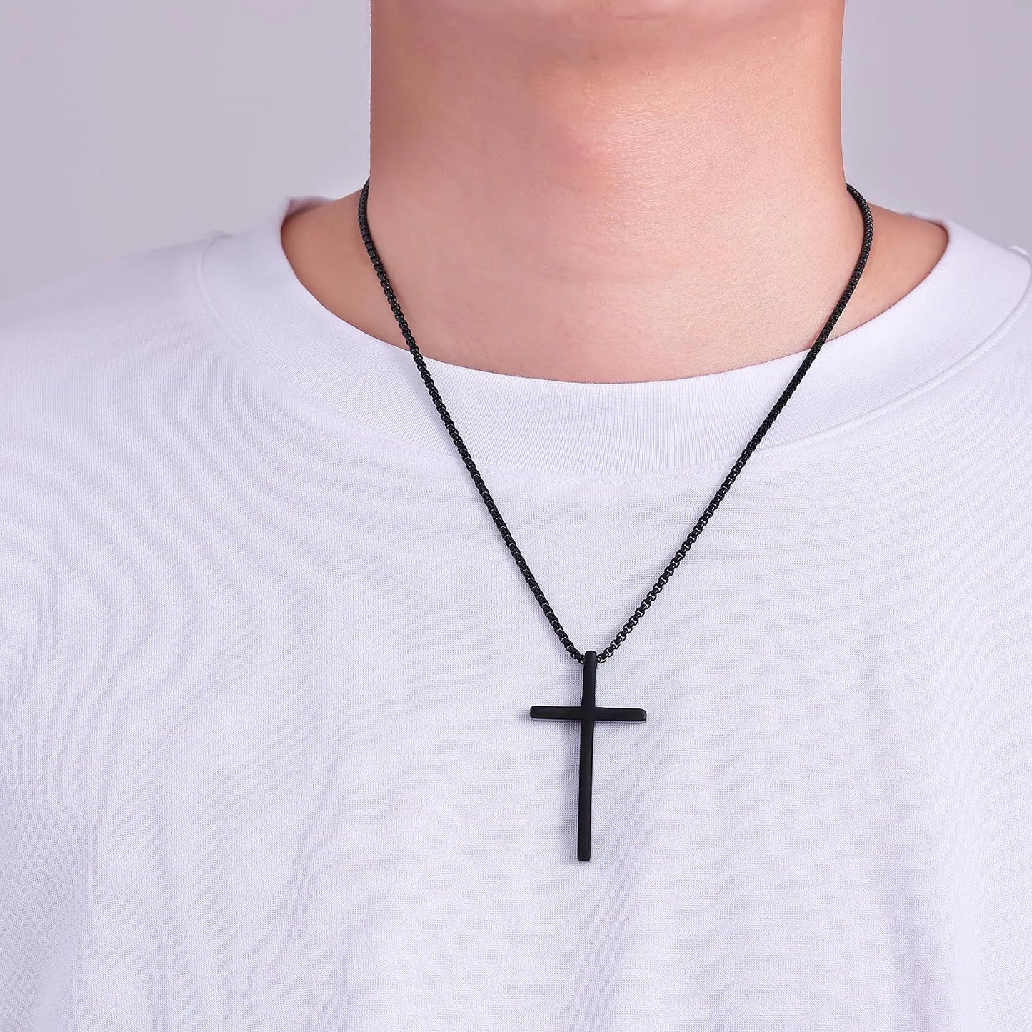 Comforttt™  Men's Black Cross Necklace